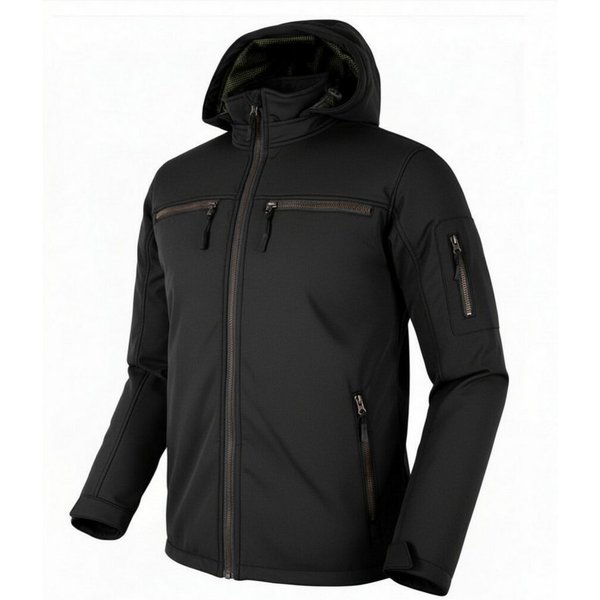 MDM Motorradjacke Herren Motorradjacke Softshelljacke mit Protektoren Aramid Verstärkung Softshell Motorradjacke mit Aramid-Verstärkung, 5 Protektoren