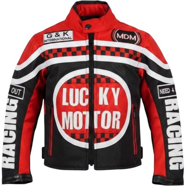 MDM Motorradjacke Kinder Motorradjacke Racing Stil mit Protektoren (Kinder Motorradjacke im Racing Stil mit Protektoren) Kinder Motorradjacke im Racing Stil, 50