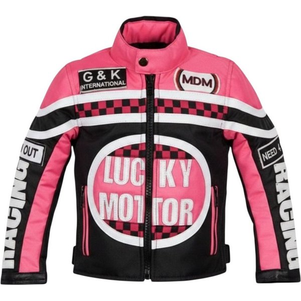 MDM Motorradjacke Kinder Motorradjacke Racing Stil mit Protektoren (Kinder Motorradjacke im Racing Stil mit Protektoren) Kinder Motorradjacke im Racing Stil, 50