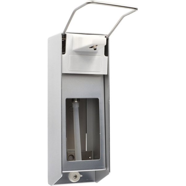 Medi-Inn Desinfektionsmittelspender Wandspender Aluminium gebürstet mit Langarmhebel 1000 ml