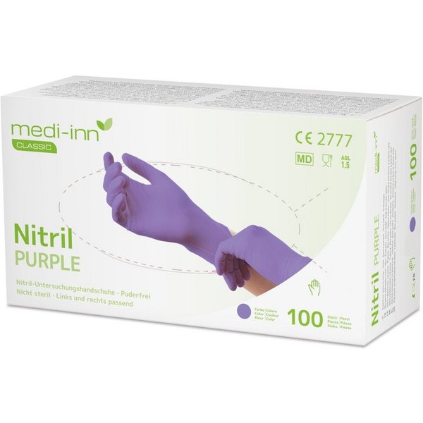 Medi-Inn Nitril-Handschuhe Nitril Purple Einmalhandschuhe lila puderfrei AQL: 1.5