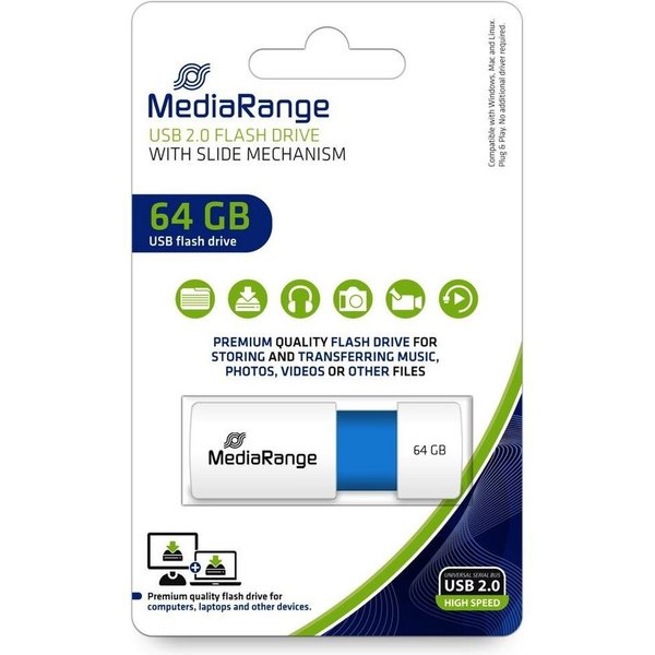 Mediarange Mediarange USB Stick 64GB Speicherstick Color Edition blau USB-Stick
