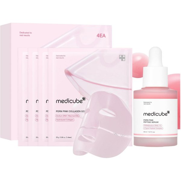 Medicube Gesichtspflege-Set – Zero Pore Pad 2.0 + Jelly Gel Maske PDRN Pink Kollagen Mit AHA, BHA, Milchsäure und Salicylsäure, 2-tlg., Mit PDRN (Lachs-DNA) und
