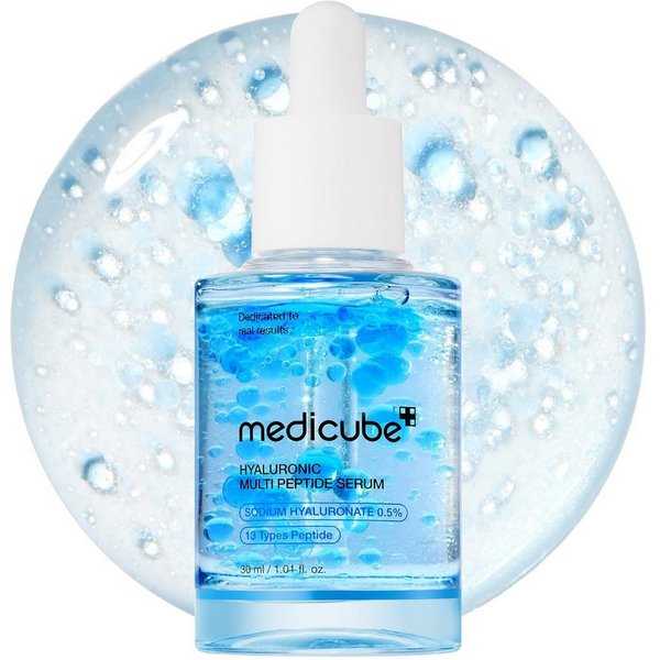 Medicube Gesichtsserum Hyaluronic Multi Peptide Serum 30 ml – intensive Hydration mit hochreiner Hyaluronsäure, PDRN und 13 Peptiden – K-Beauty Anti-Age Pflege,