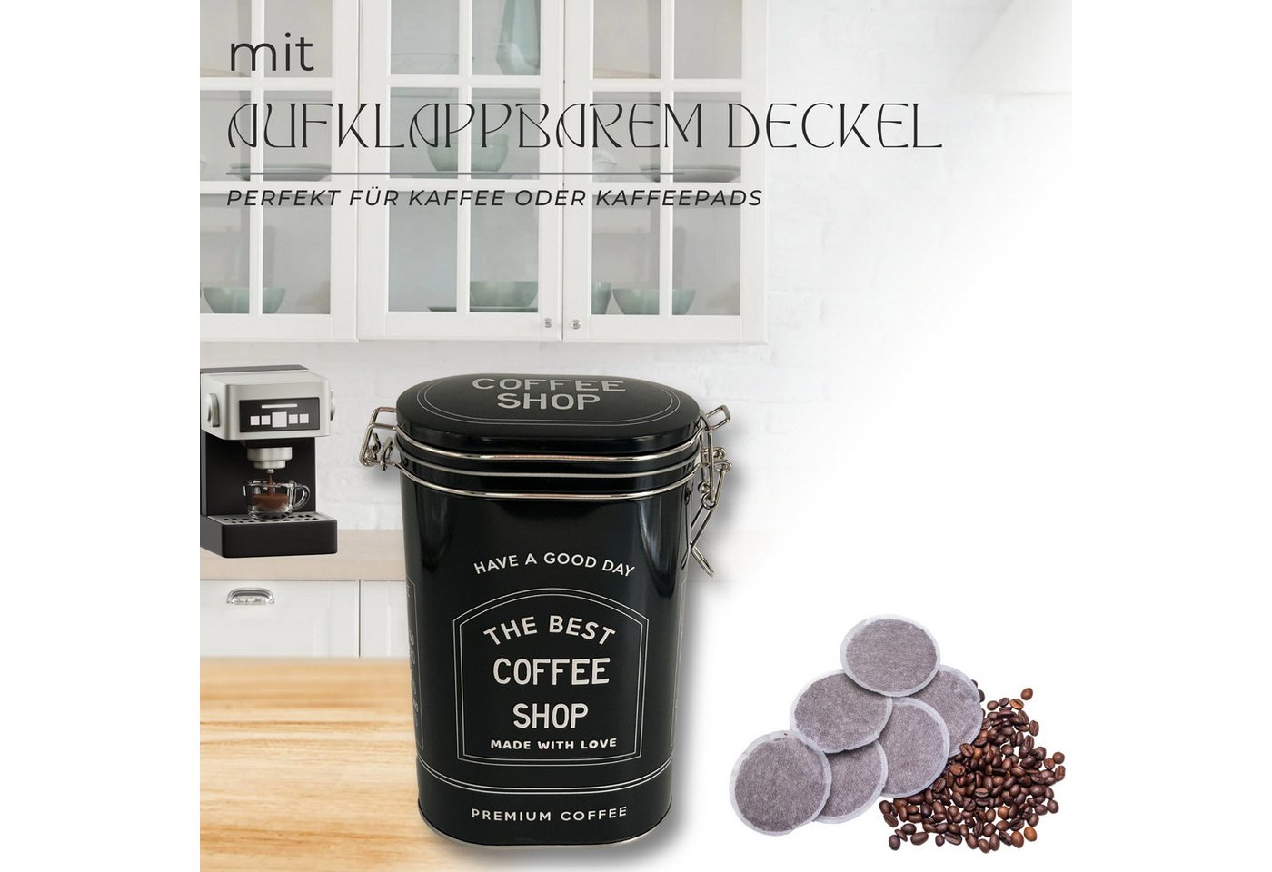 MediMuc Kaffeedose Vorratsdose schwarz oval oder eckig – Bild 3 von 5