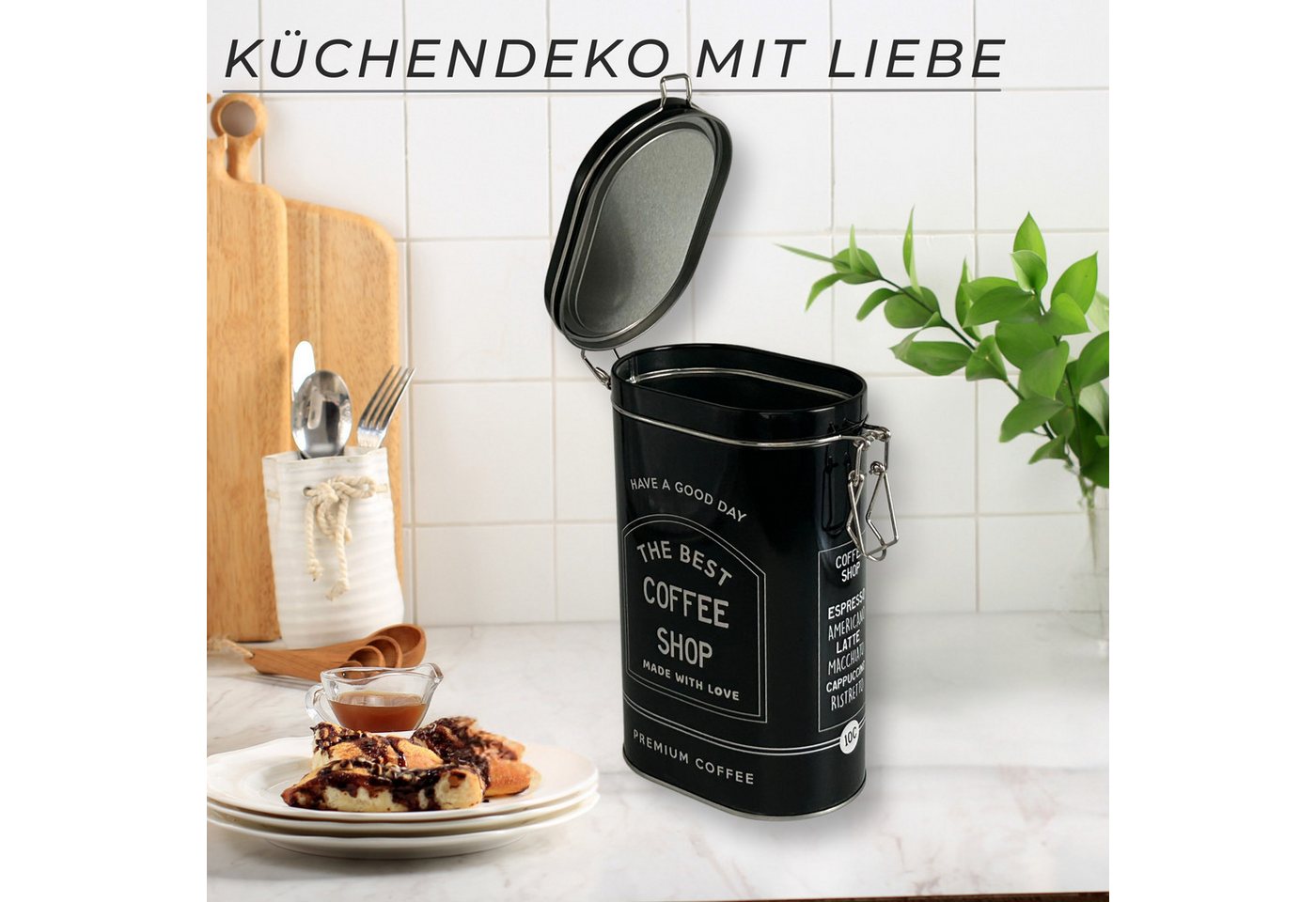 MediMuc Kaffeedose Vorratsdose schwarz oval oder eckig – Bild 4 von 5