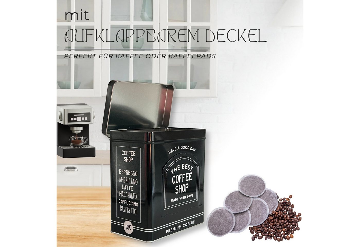 MediMuc Kaffeedose Vorratsdose schwarz oval oder eckig – Bild 3 von 5