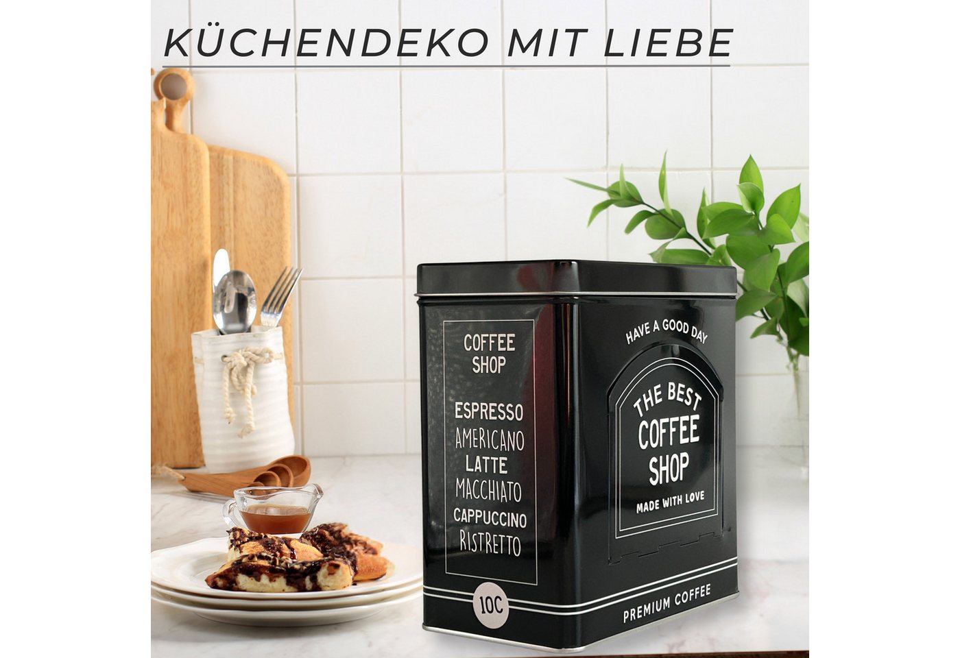 MediMuc Kaffeedose Vorratsdose schwarz oval oder eckig – Bild 4 von 5