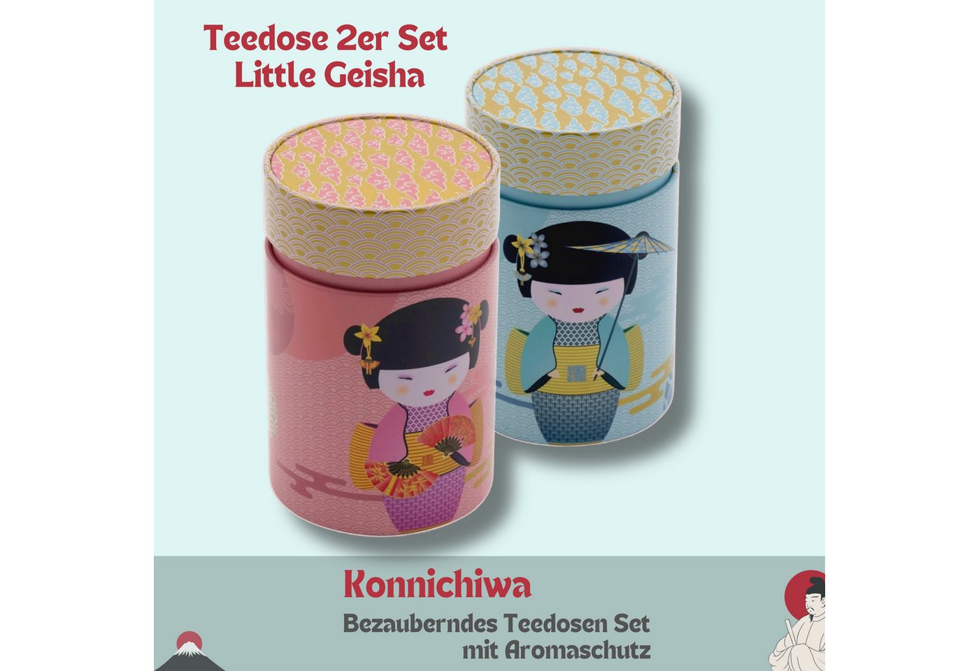 MediMuc Teedose 2er Set Little Geisha, (Dose, 2er Dosenset), Teedose, Gewürzdose, Dosen Set, Motivdose – Bild 4 von 5
