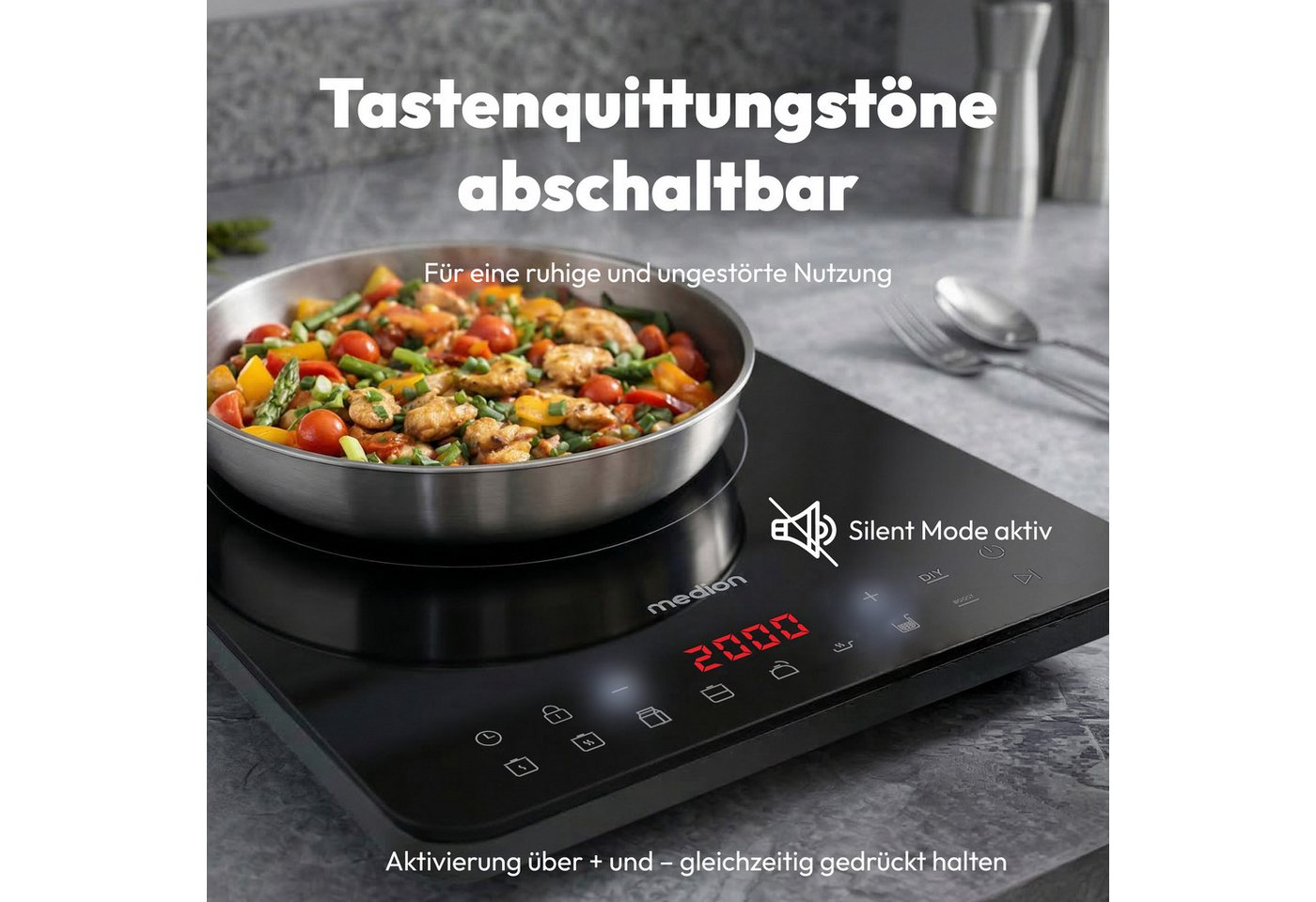 Medion® Einzel-Induktionskochplatte MD 100090, flacher als herkömmliche Geräte – Bild 5 von 5