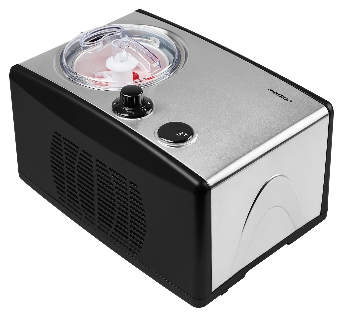 Medion® Eismaschine MD 18387, 1,5 L Kapazität (800 ml Füllmenge), integrierter Kompressor, 1,5 l, 150 W, geeignet für die Zubereitung von Eiscreme, Frozen Yoghu – Bild 2 von 5