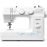 MEDION Freiarm-Nähmaschine MD 18205, 60 verschiedene Stichmuster, Knopfloch- und Einfädelautomatik, LED-Nählicht, umfangreiches Zubehör