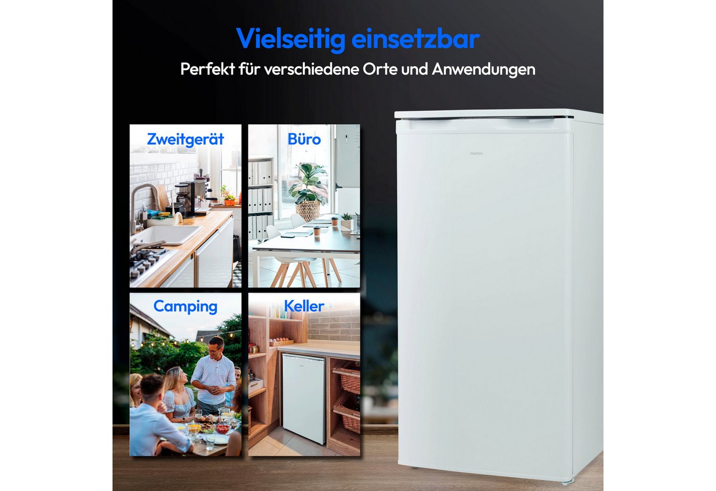 Medion® Gefrierschrank MD37688, 84 cm hoch, 48 cm breit, 64 Liter, 3 transparente Schubladen, Türanschlag wechselbar – Bild 4 von 5