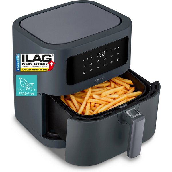 Medion® Heißluftfritteuse MD 11740, 2000 W, digitales Bedienfeld, 9 Automatikprogramme