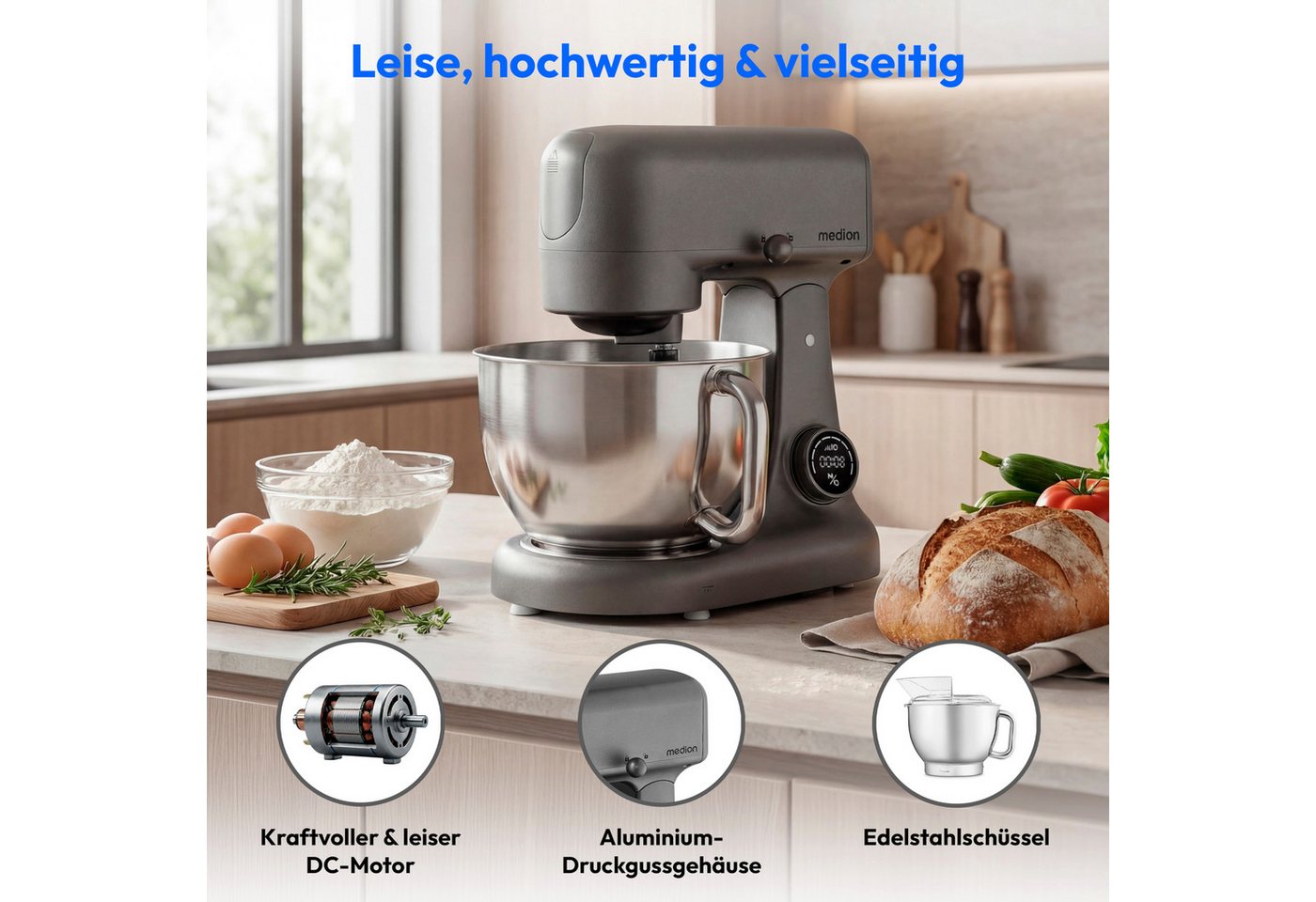 Medion® Küchenmaschine MD12600, 800 W – Bild 3 von 5