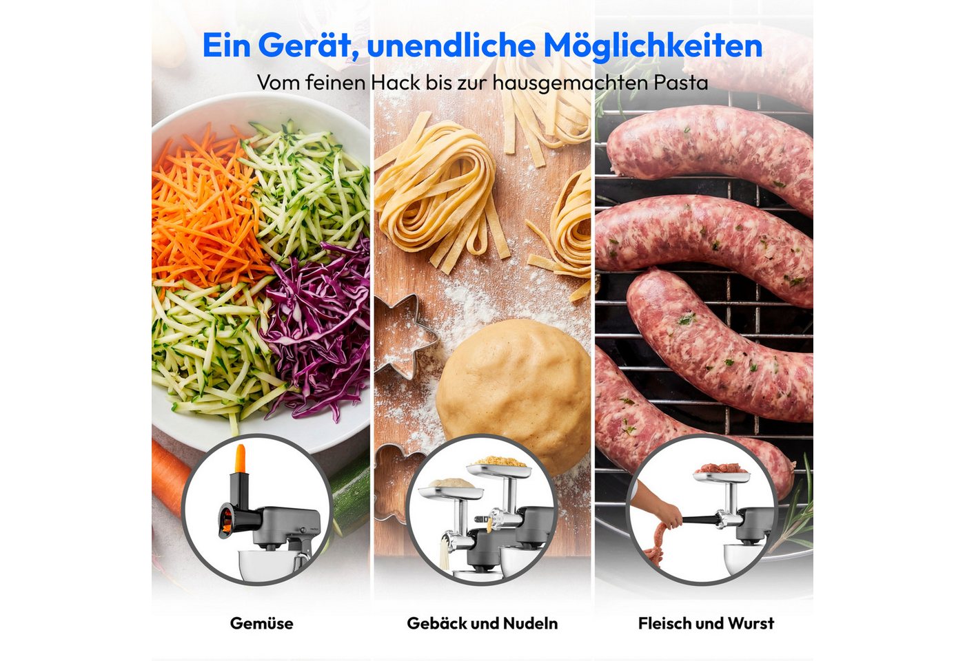 Medion® Küchenmaschine MD12600, 800 W – Bild 4 von 5