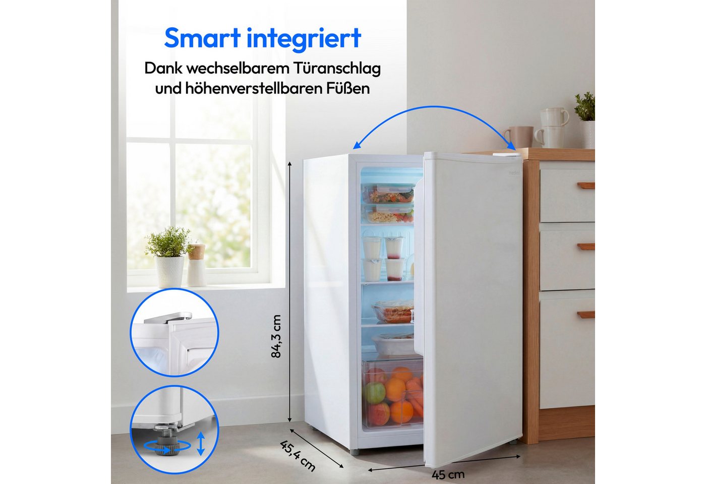 Medion® Kühlschrank MD370009, 84.5 cm hoch, 45 cm breit, LM76E – Bild 2 von 5