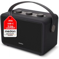 MEDION LIFE BXO-1 Bluetooth® Lautsprecher schwarz, 2 x 15W RMS, integrierter Akku mit bis zu 15 Stunden Laufzeit, Bluetooth® 5.3, robustes & mobiles Design