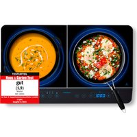 MEDION LIFE Doppel-Induktionskochplatte MD 15324, 3500 Watt Induktionsleistung, automatische Topferkennung. Sensor-Touch