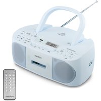 MEDION LIFE E65010 Boombox blau, CD-Kassetten-Radio mit MP3-Wiedergabe, PLL-UKW Radio, USB Anschluss, CD-R/RW kompatibel, AUX-In, 2 x 3 W RMS