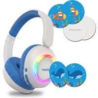 MEDION LIFE HE-1 Kids Bluetooth Kinderkopfhörer, 3-stufiger Gehörschutz, bis zu 85 Std. Akkulaufzeit, MP3-Player, Bluetooth 5.4, AUX & microSD, LED-Lichtring, a