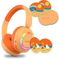 MEDION LIFE HE-1 Kids Bluetooth Kinderkopfhörer, 3-stufiger Gehörschutz, bis zu 85 Std. Akkulaufzeit, MP3-Player, Bluetooth 5.4, AUX & microSD, LED-Lichtring, a