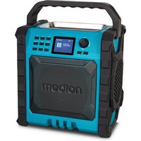 MEDION LIFE P66896 Premium Baustellenradio, 6,1 cm (2,4'') Farbdisplay, Bluetooth® 5.3, DAB+/UKW Radio, integr. Akku für bis zu 10 Stunden Laufzeit, zwei Passiv
