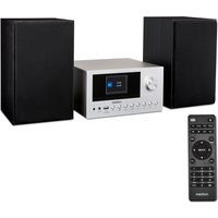 MEDION LIFE P85003 Micro-Audio-System silber, Internet/DAB+/PLL-UKW Stereo-Radio mit je 40 Senderspeichern, 2,8'' TFT-Farbdisplay, Bluetooth® 5.0, CD-Player, WL