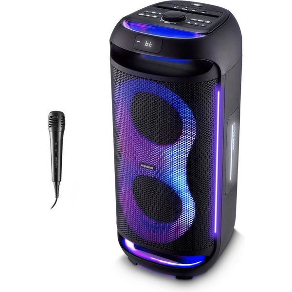 Medion® LIFE PE-2 Plus (MD400002) Bluetooth-Lautsprecher (Bluetooth, 60 W, True Wireless Stereo(TWS), LED-Beleuchtung an der Front & Tragegriffen)