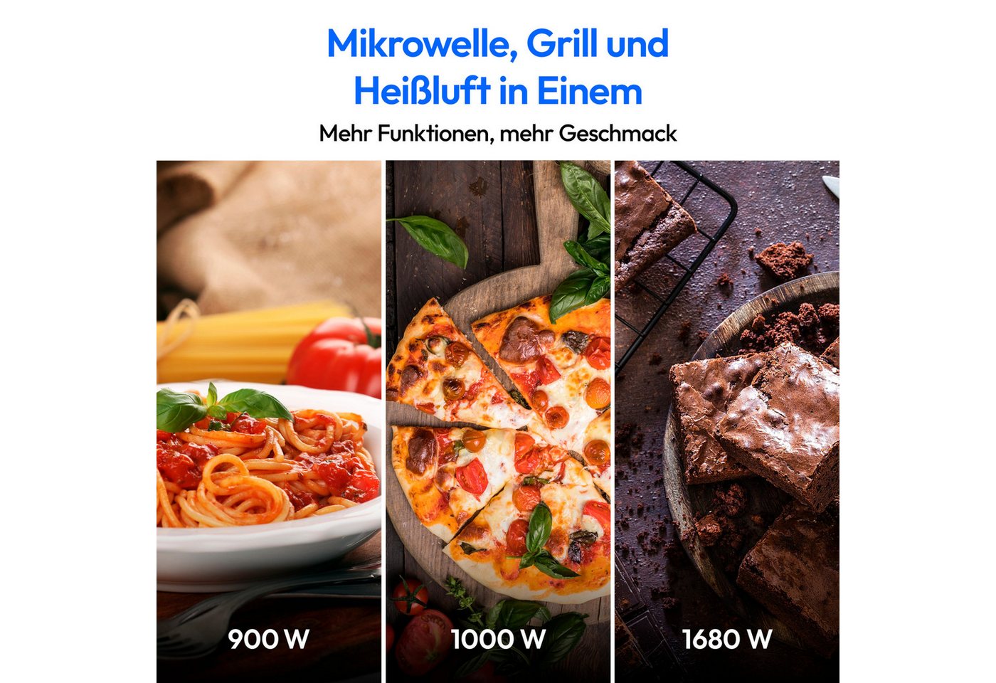 Medion® Mikrowelle MD11493, Grill und Heißluft, Mikrowelle, 23 l, 10 Automatikprogramme,Grillkombi,Auftaufunktion,MD11493 – Bild 5 von 5