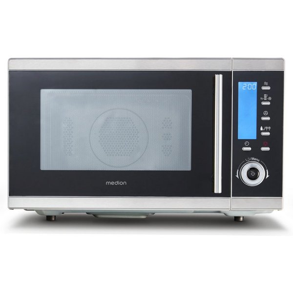 Medion® Mikrowelle MD15501, Netzkabel, 25 l, 900 Watt, 1100 Watt Grill, 2500 Watt Heißluft, 10 Automatik-Programme