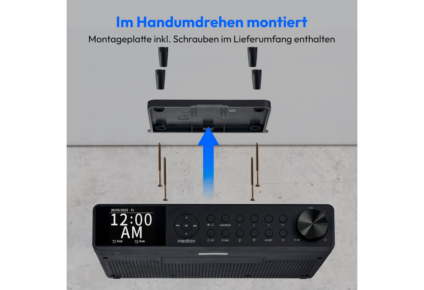 Medion® Radio (AM/FM, MW/UKW, DAB+, 3 W, P66750) – Bild 4 von 5