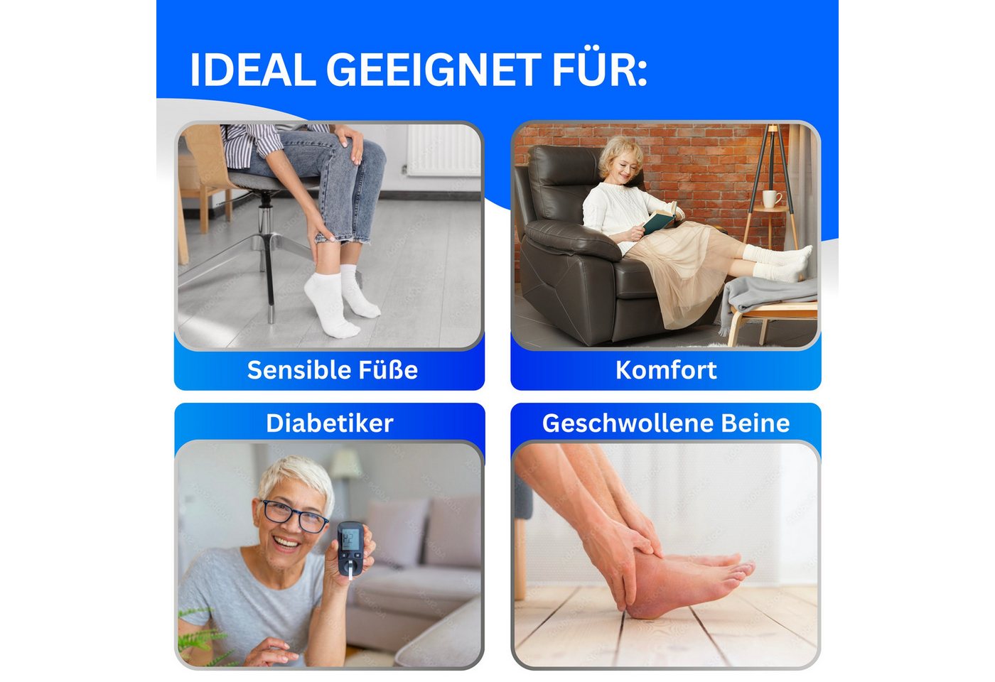 MEDOLY Diabetikersocken mit 97% Baumwolle, ohne Bund (6 Paar) ohne störende Naht – Bild 5 von 5