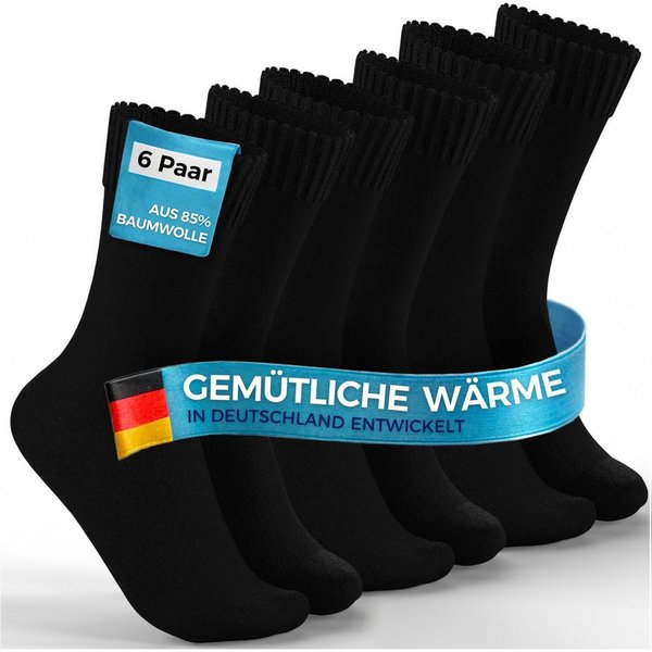 MEDOLY Thermosocken Wintersocken mit 85% Baumwolle (6er-Pack) Vollfrottee für extra Wärme