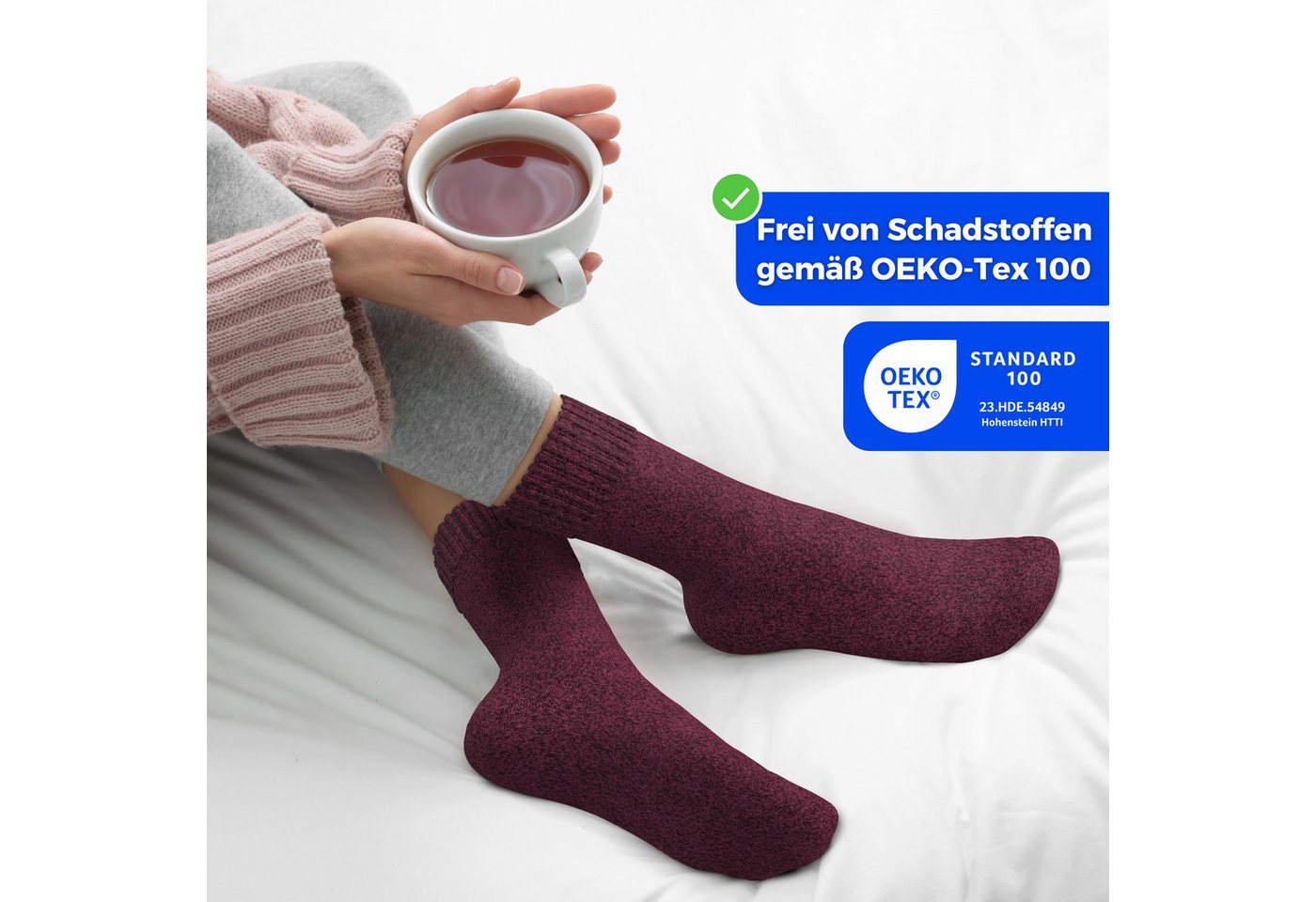 MEDOLY Thermosocken Wintersocken mit 85% Baumwolle (6er-Pack) Vollfrottee für extra Wärme – Bild 3 von 5