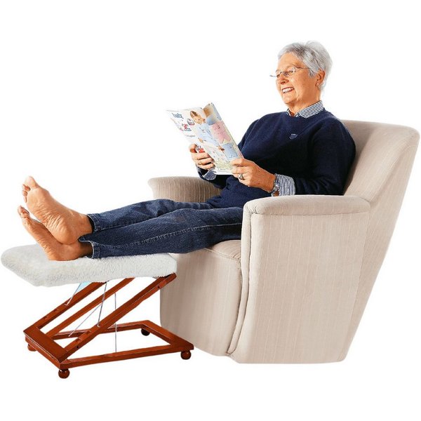 Medosan Fußhocker Relax-Hocker “Luxus”, Fußhocker, 3fach höhenverstellbar