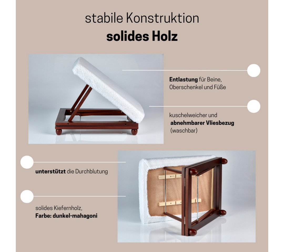 Medosan Fußhocker Relax-Hocker “Luxus”, Fußhocker, 3fach höhenverstellbar – Bild 3 von 5