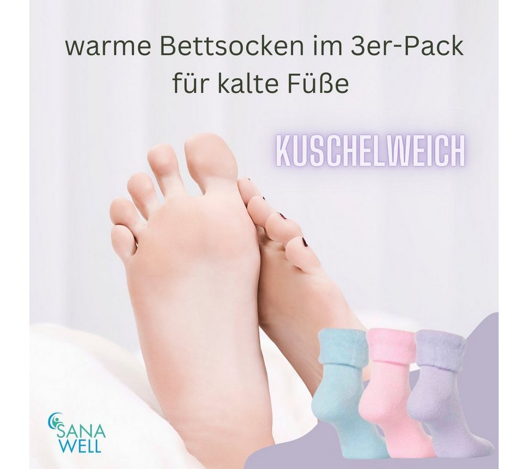 Medosan Kuschelsocken Bettsocken, Bettschuhe, 3er-Set in Pastellfarben – Bild 2 von 5