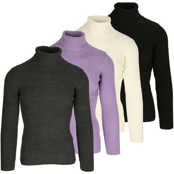 Megaman Jeans Rollkragenpullover Angenehmer Langarm Rollkragen-Pullover Herren mit Streifenmuster