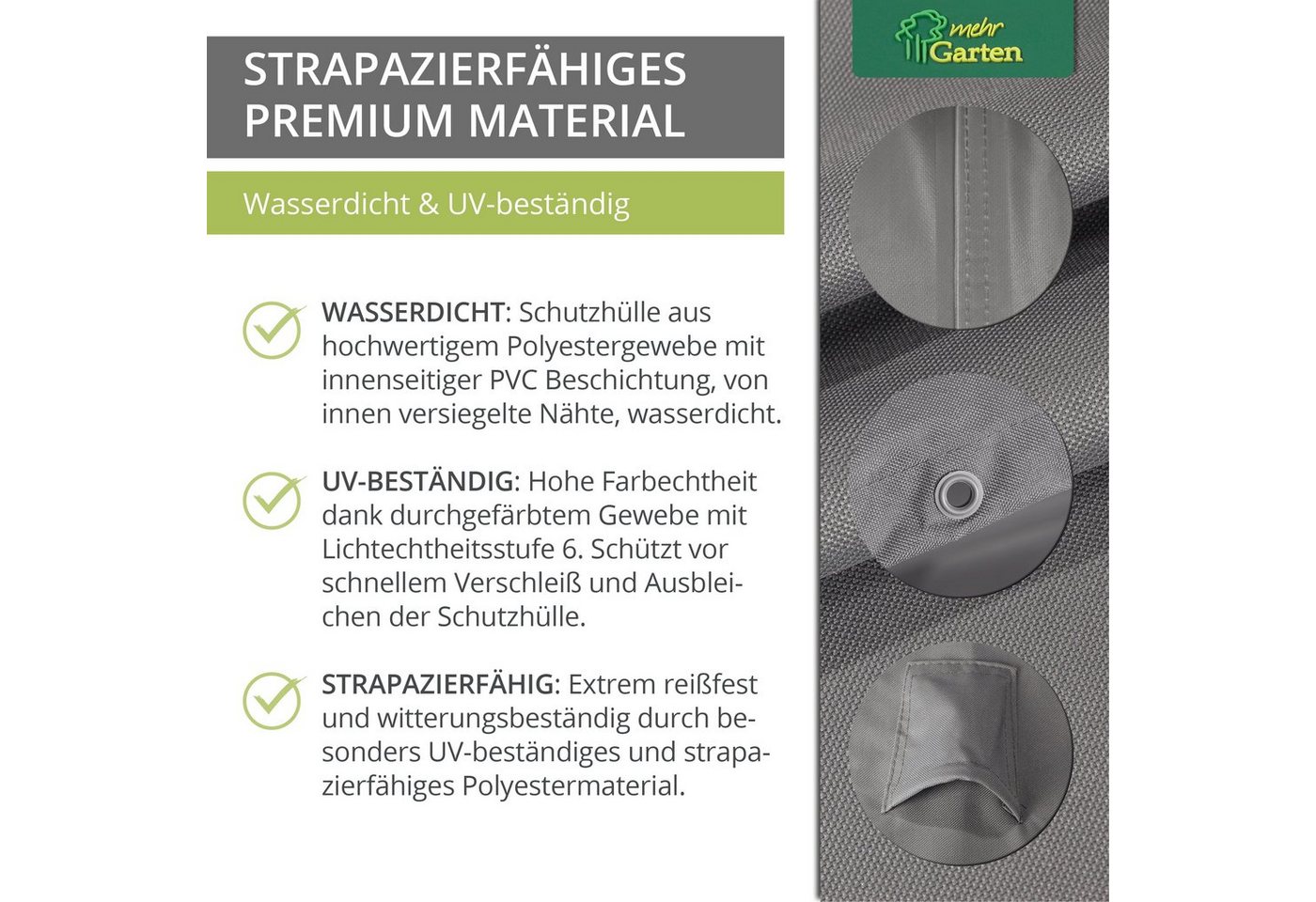 mehr Garten Gartenmöbel-Schutzhülle Premium, Premium Schutzhülle für Gartenschaukel / Hollywoodschaukel I 3 Sitzer: – Bild 2 von 5