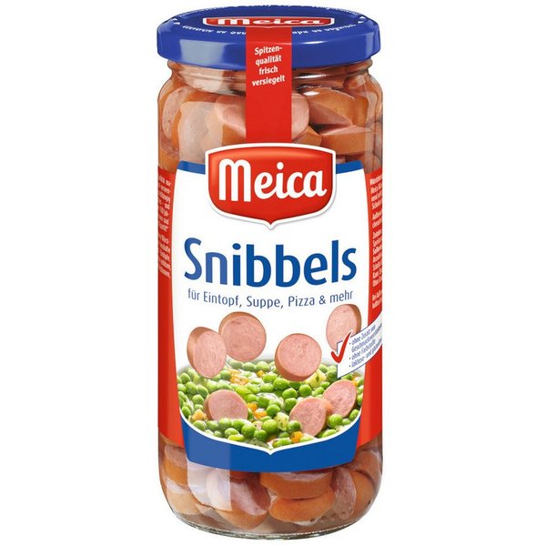 Meica Wurstkonserve, Meica Snibbels Würstchenscheiben für Eintopf ATG 207g Glas 380g