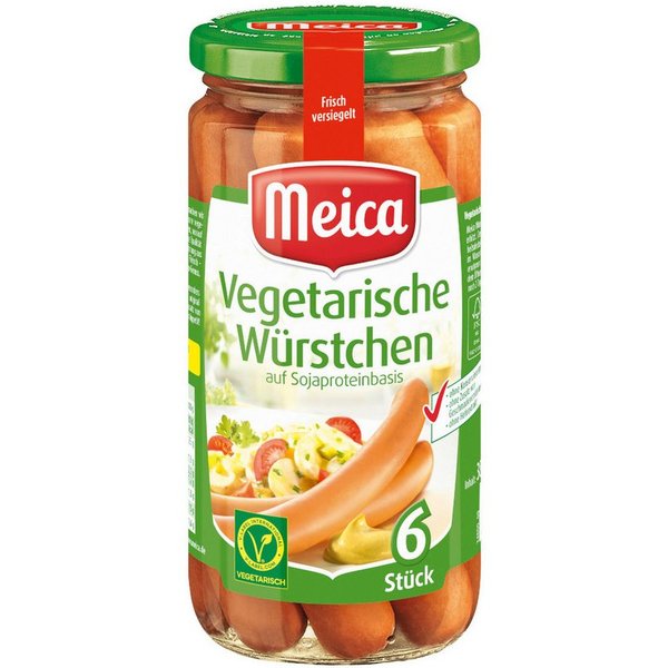 Meica Wurstkonserve, Meica 6 Vegetarische Würstchen fleischfreie Alternative 200g