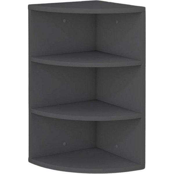 Mein-Regal Standregal CORNER 60, Anthrazit Eckregal 30x30x60cm Holz 3 Fächer Deko Bücherregal Wandregal