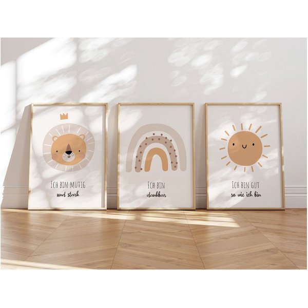MeinBaby123® Poster Affirmationsbilder, Bilder Kinderzimmer Deko Poster, Affirmation, Motivation, Selbstbewusstsein