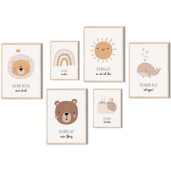MeinBaby123® Poster Affirmationsbilder, Bilder Kinderzimmer Deko Poster, Affirmation, Motivation, Selbstbewusstsein