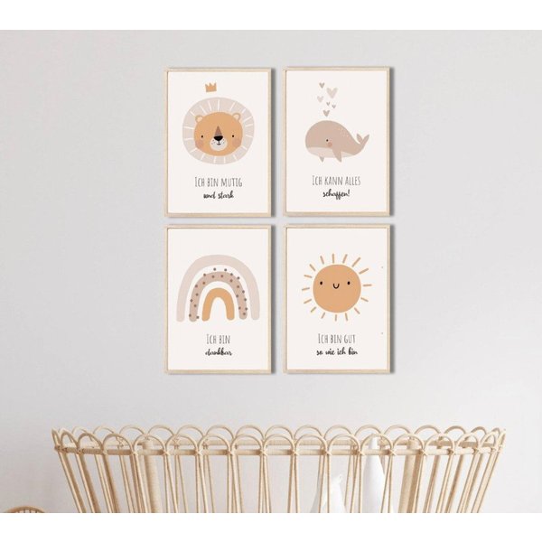 MeinBaby123® Poster Affirmationsbilder, Bilder Kinderzimmer Deko Poster, Affirmation, Motivation, Selbstbewusstsein
