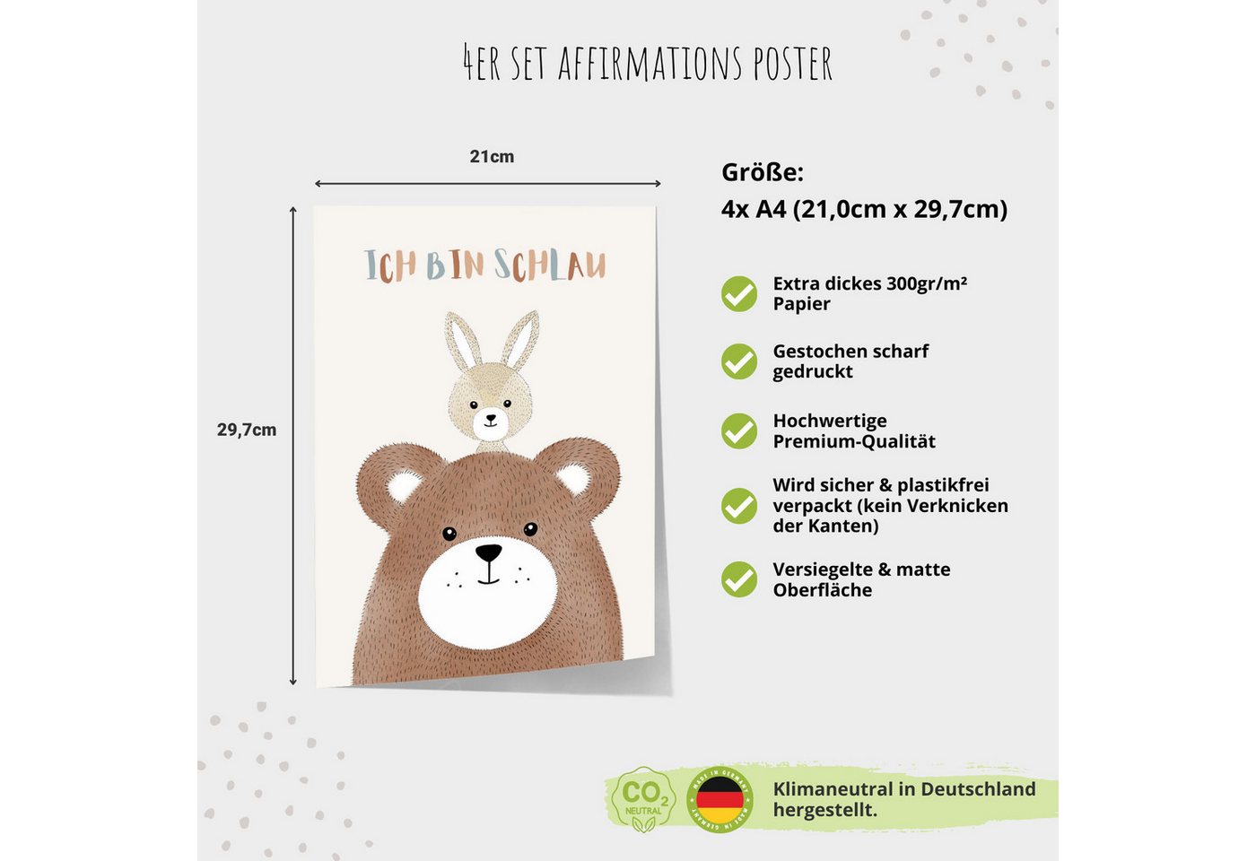 MeinBaby123® Poster Affirmationsbilder, Bilder Kinderzimmer Deko Poster, Affirmation, Motivation, Selbstbewusstsein – Bild 5 von 5