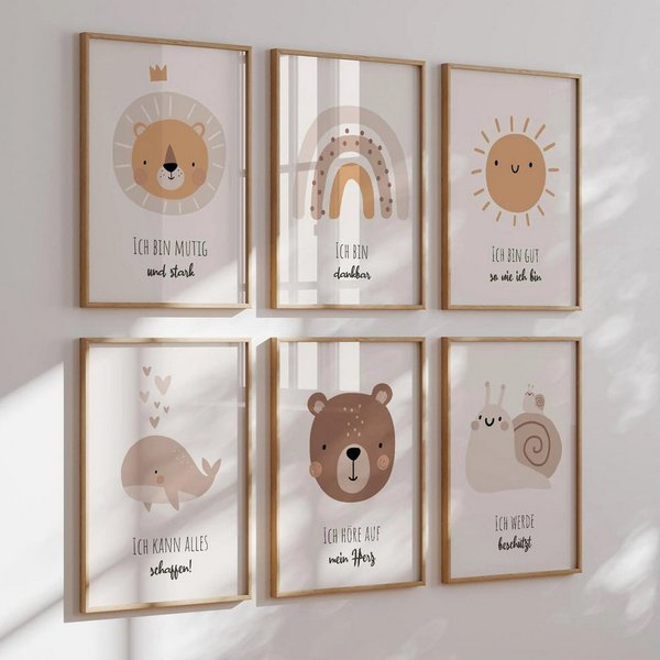 MeinBaby123® Poster Affirmationsbilder, Bilder Kinderzimmer Deko Poster, Affirmation, Motivation, Selbstbewusstsein