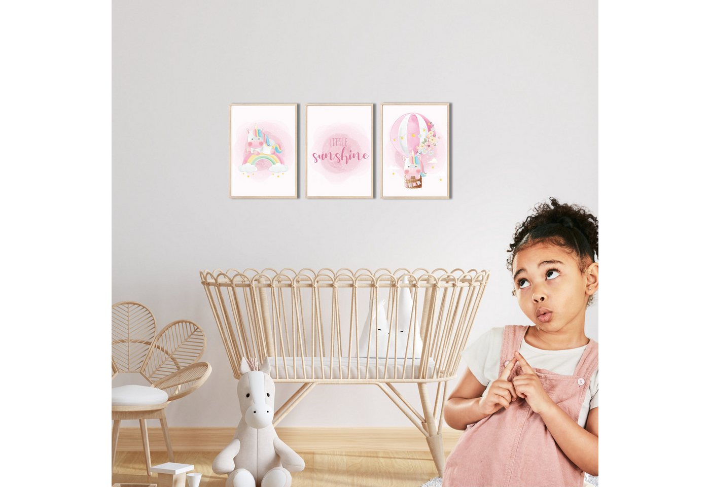 MeinBaby123® Poster Einhorn Bilder Kinderzimmer, Poster Kinderzimmer Deko, Babyzimmer Deko, Wandbilder, Einhorn, Prinzessin – Bild 2 von 5