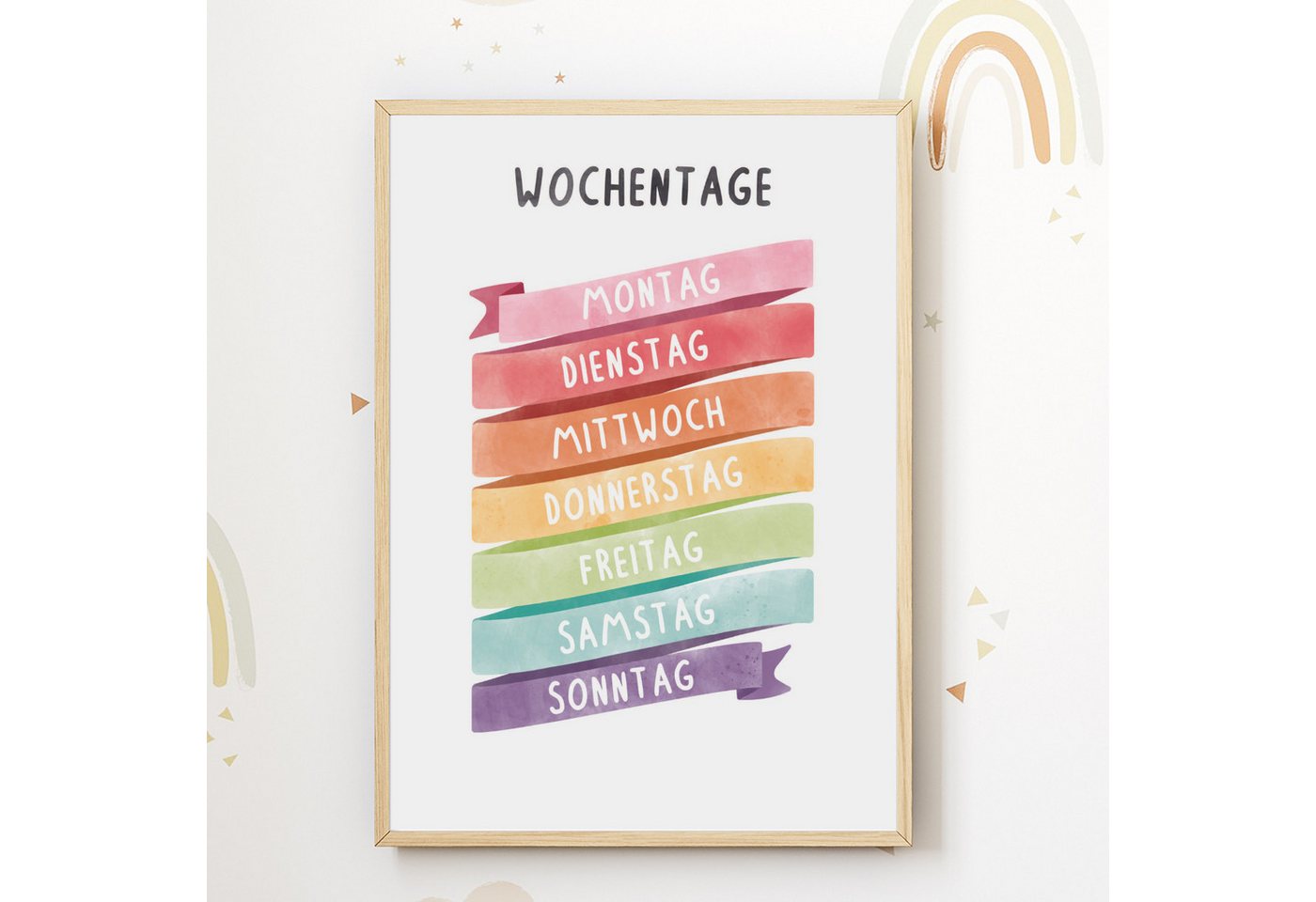 MeinBaby123® Poster Lernposter, Bilder Kinderzimmer Deko, Buchstaben, Alphabet, Zahlen, Mathe, Formen – Bild 5 von 5